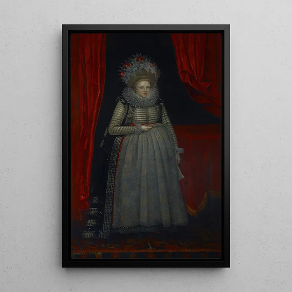 Elizabeth Cary, Viscountess Falkland 1585-1639 - Paul van Somer — framed artwork on a wall