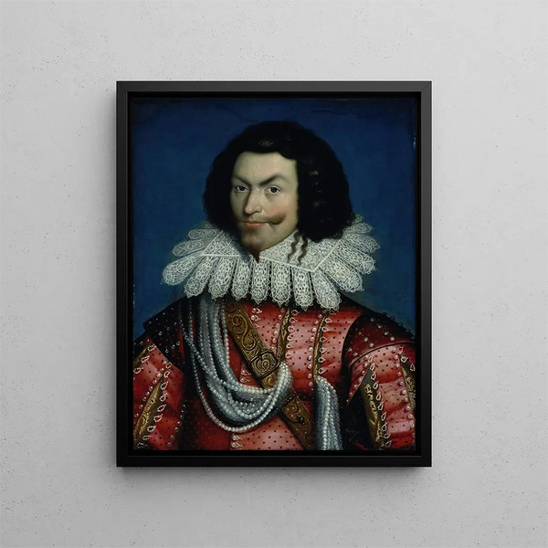 George Villiers, 1st Duke of Buckingham - Paul van Somer — framed artwork on a wall