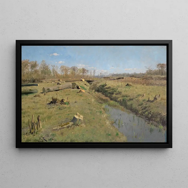 Abattage de bois dans la forêt de Durlach - Paul von Ravenstein — framed artwork on a wall