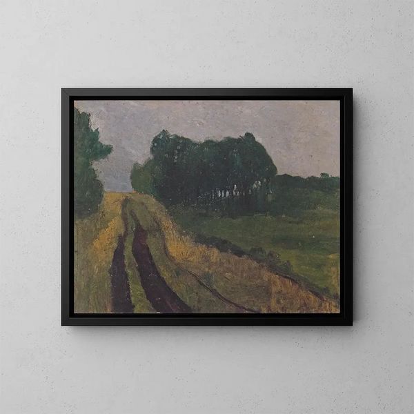 Evening landscape - Paula Modersohn-Becker — framed artwork on a wall