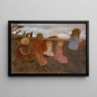 Paula ModersohnBecker - Fnf Kinder an einem Hang rechts Elsbeth.webp