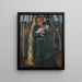 Girl in a birch forest with a cat - Paula Modersohn-Becker — framed artwork on a wall