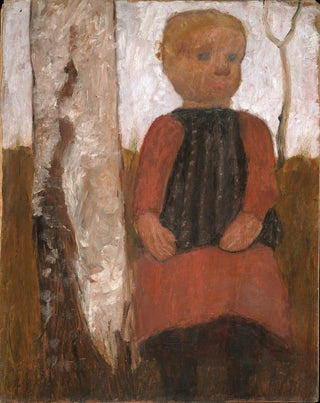Paula ModersohnBecker - Girl in a red dress.webp