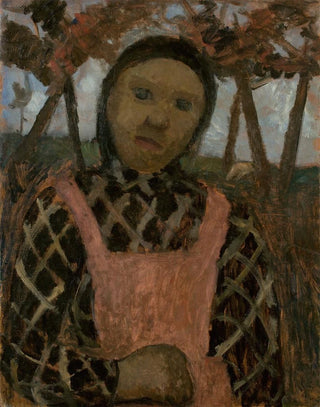 Paula ModersohnBecker - Girl in dusk with plaid blouse.webp