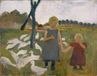 Children with Geese - Paula Modersohn-Becker — artwork view