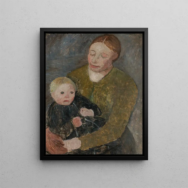Mother and Child - Paula Modersohn-Becker — framed artwork on a wall