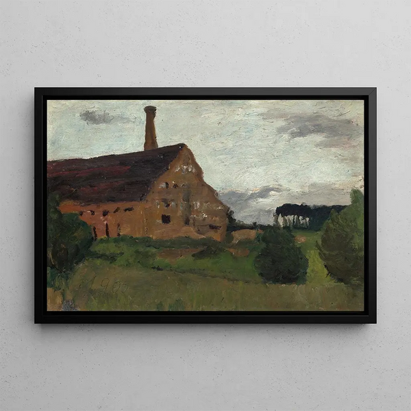 Old Factory - Paula Modersohn-Becker — framed artwork on a wall