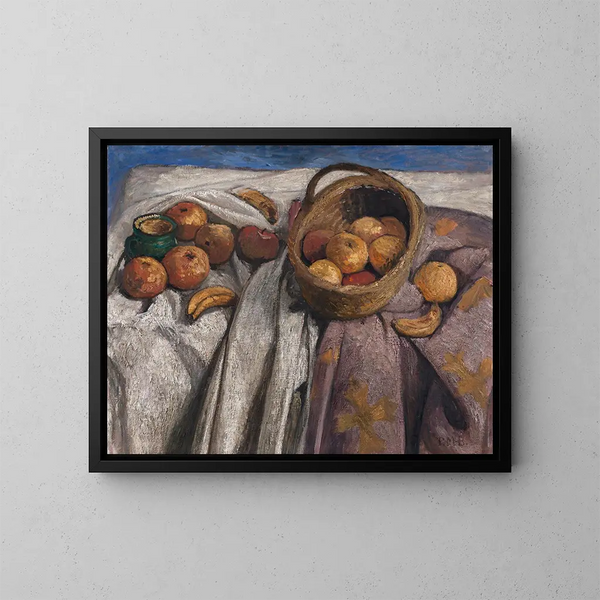 Still life with apples and bananas - Paula Modersohn-Becker — framed artwork on a wall