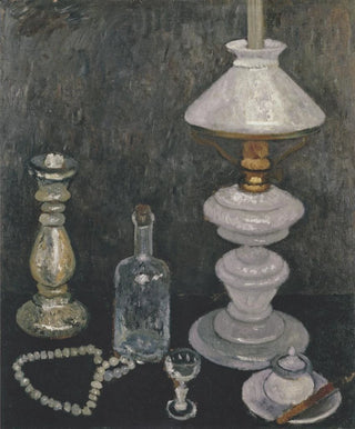 Paula ModersohnBecker - Stillleben mit Gaslampe.webp