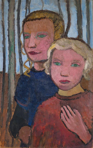 Paula ModersohnBecker - Two Girls in Front of Birch Trees.webp
