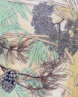 Paula Roesler - Fcherpalme und Edelpinus Scherenschnitt.webp