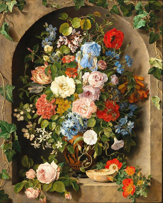 Pauline von KoudelkaSchmerling - A Large Bouquet of Flowers in a Greek Vase.webp