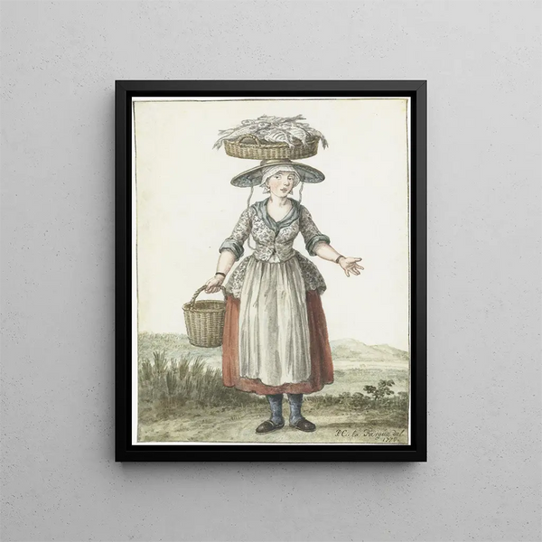 Fishmonger of Scheveningen - Paulus Constantijn la Fargue — framed artwork on a wall