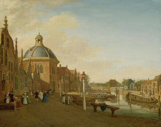 The dry dock basin in the canal for barges at Leidschendam - Paulus Constantijn la Fargue — artwork view