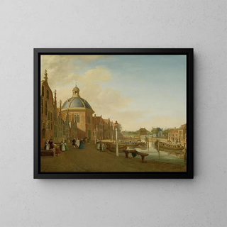 The dry dock basin in the canal for barges at Leidschendam - Paulus Constantijn la Fargue — framed artwork on a wall