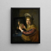 Girl at the Mirror - Paulus Moreelse — framed artwork on a wall