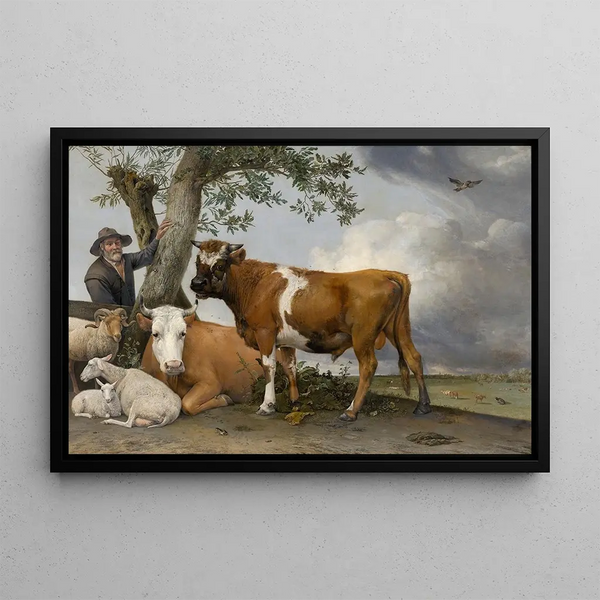 The Bull - Paulus Potter — framed artwork on a wall