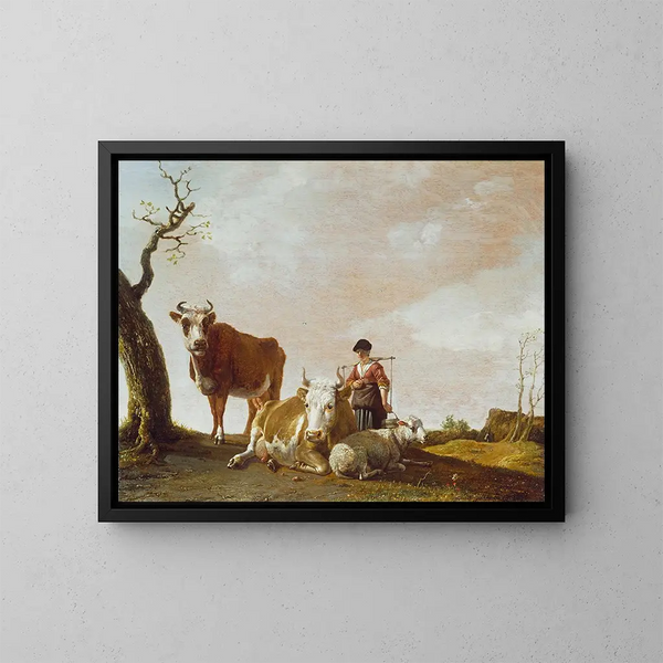 The Milkmaid - Paulus Potter — framed artwork on a wall