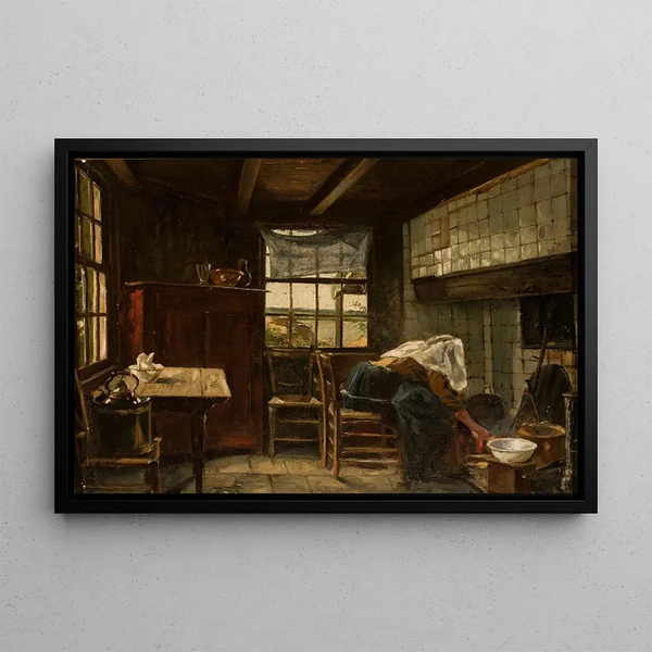 Finnish Cottage Interior - Pavel Alexandrovich Svedomsky — framed artwork on a wall