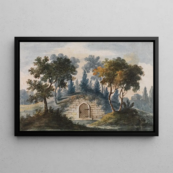 Tomb of General Washington at Mount Vernon - Pavel Petrovich Svinin — framed artwork on a wall