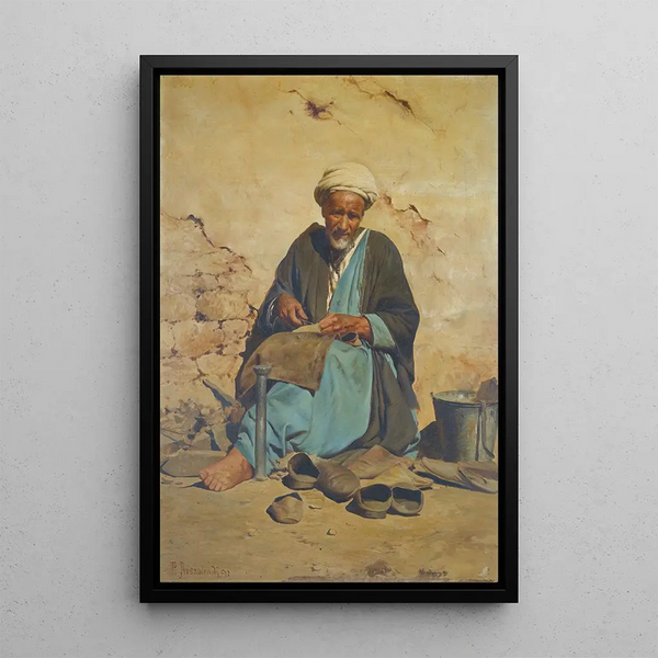 The Arab shoemaker - Pavlos Prosalentis — framed artwork on a wall