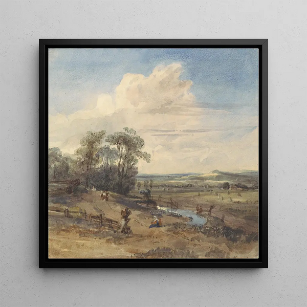 Landscape after Wynants at the Louvre - William Callow — framed artwork on a wall