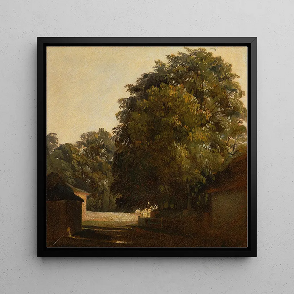 Landscape with Chestnut Tree - Peter DeWint — framed artwork on a wall