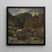 Landscape painting with waterfall - Hans Gude — framed artwork on a wall