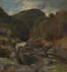 Landscape painting with waterfall - Hans Gude — artwork view