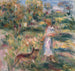 Landscape with Woman in Blue and Zaza at Cagnes - Pierre-Auguste Renoir — artwork view