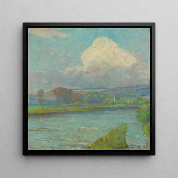 Landscape with River - udovt ordk — framed artwork on a wall