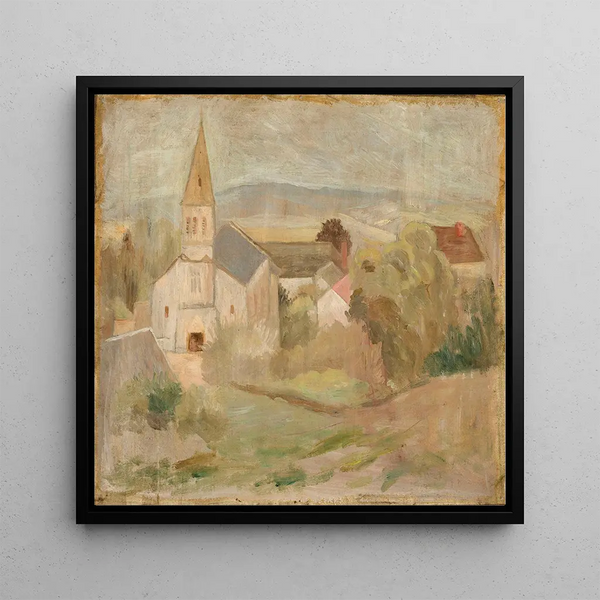Landscape with a Little Dog La Comelle - Tadeusz Makowski — framed artwork on a wall
