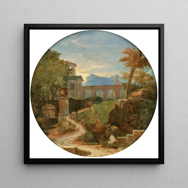 Classic landscape painting - Francisque Millet — framed artwork on a wall