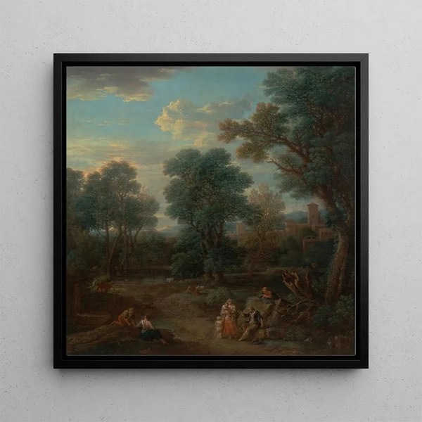Classic Morning Landscape Painting - John Wootton — framed artwork on a wall