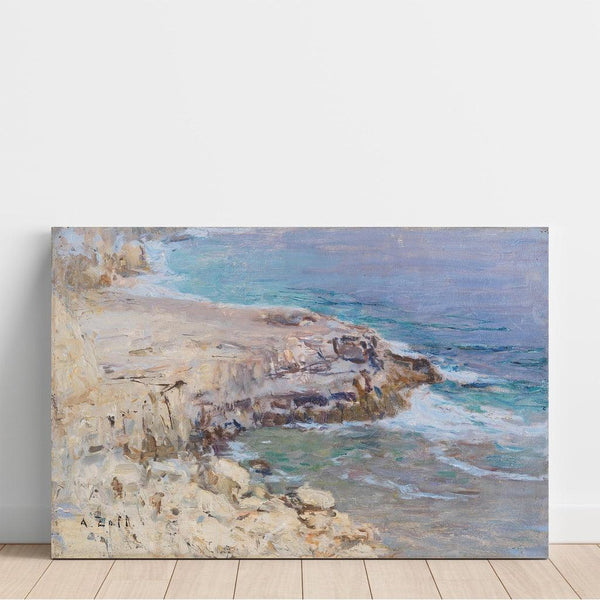 Reproduction of the painting Coastal rocky landscape painting - Alfred Zoff