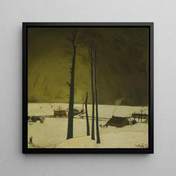 Winter Landscape Painting - Constant Permeke — framed artwork on a wall