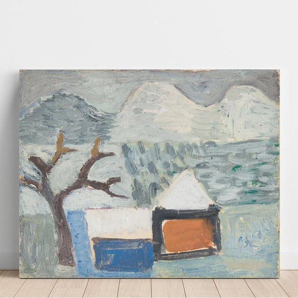 Reproduction of the painting Winter landscape painting with houses - Sasza Blonder