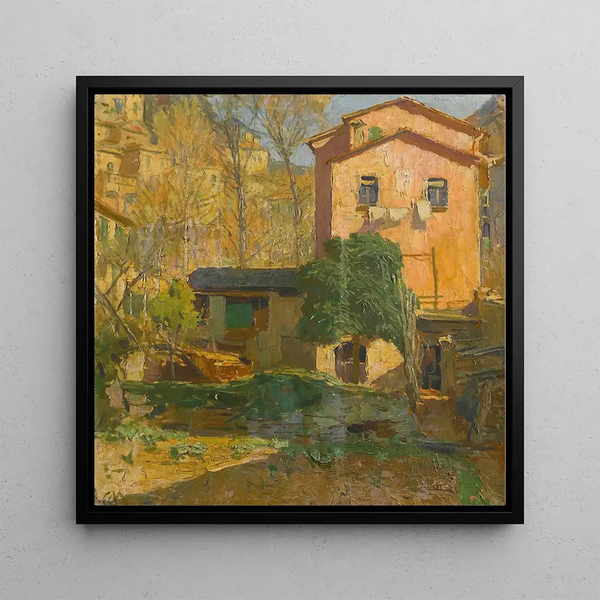 Landscape Painting in the Ligurian Riviera in Italy - Carl Moll — wall display of the artwork