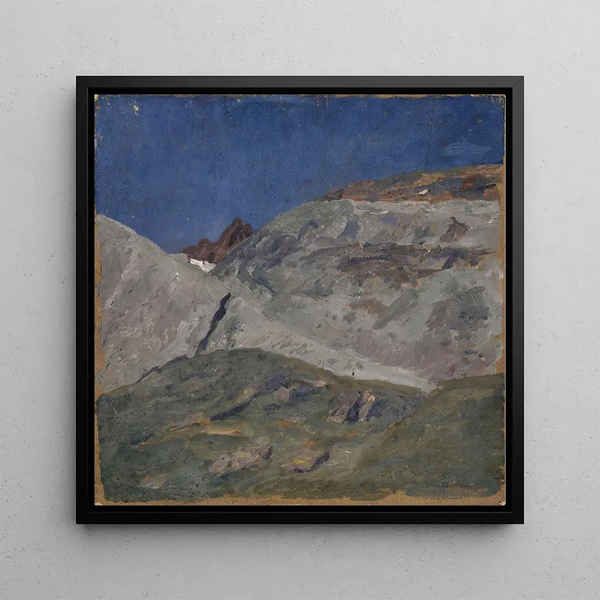 Mountain Landscape Painting - Ernst Schiess — framed artwork on a wall