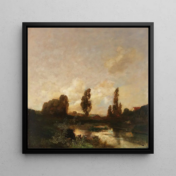 Landscape of moss with the Alps in the background - Toni von Stadler — framed artwork on a wall