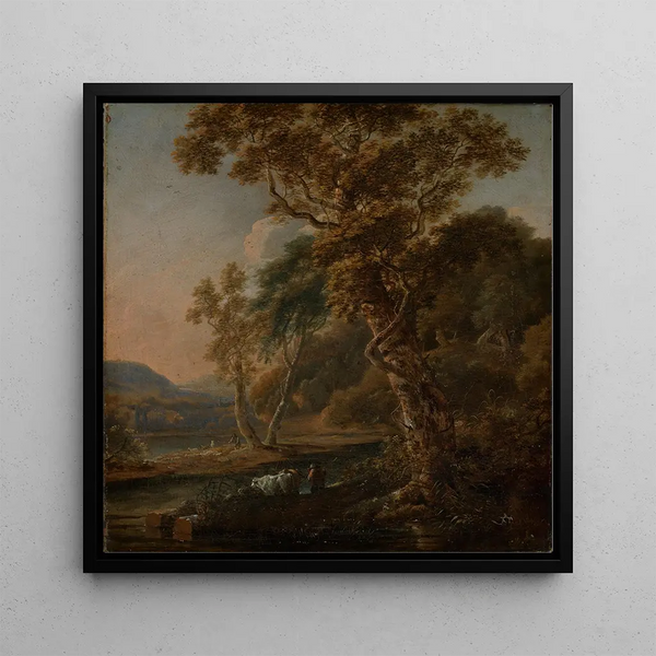 South Evening Landscape Painting - Joris van der Haagen — framed artwork on a wall