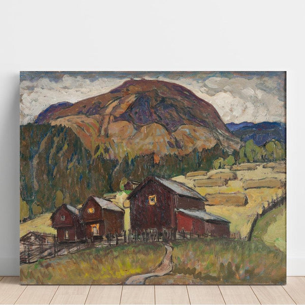 Reproduction of the painting Summer landscape painting with pastures, study of northern Norway - Anna Boberg