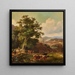 Extended landscape painting with livestock - Francis Daniel Devlan — framed artwork on a wall