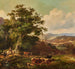 Extended landscape painting with livestock - Francis Daniel Devlan — artwork view