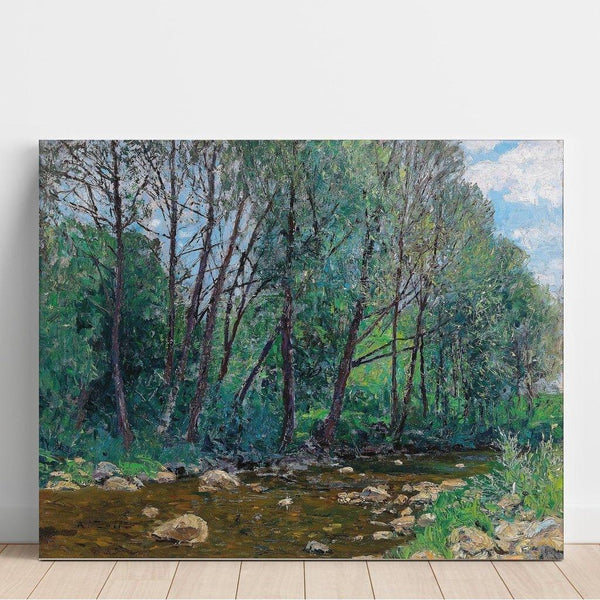 Reproduction of the painting River landscape painting - Alfred Zoff