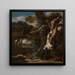 Landscape painting of a forest with a beech struck by lightning - Jan Van Kessel the Elder — framed artwork on a wall