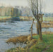 French landscape painting with watercourse - Gustave Albert — artwork view
