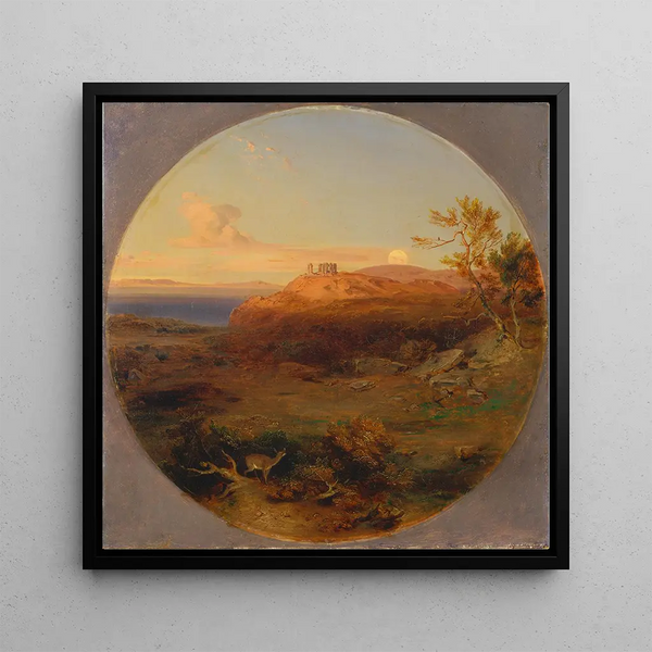 Greek landscape painting on the island of Aegina - Carl Rottmann — framed artwork on a wall