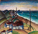Seascape with houses on the beach - Anonymous — artwork view