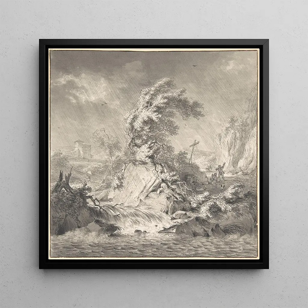 Stormy Landscape - Hendrik Meijer — framed artwork on a wall